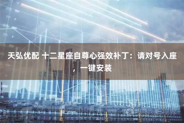 天弘优配 十二星座自尊心强效补丁：请对号入座，一键安装
